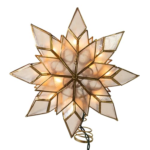 8.5-Inch Capiz Star Tree Topper with 10 Clear Lights D116437