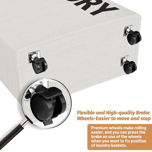 Grey Rolling Slim Laundry Basket on Wheels Z592