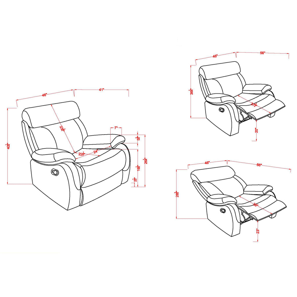 Brown Leather Glider Recliner A324