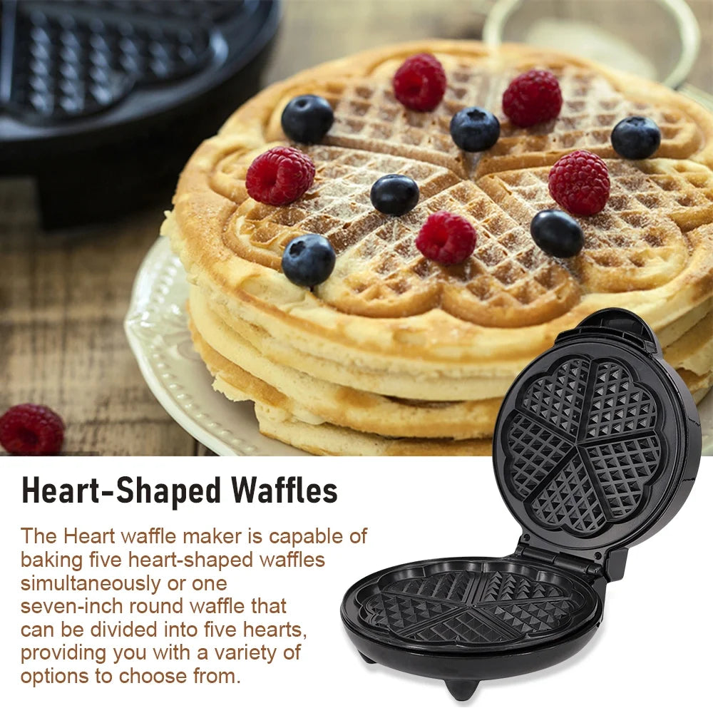 1000W Heart-Shaped Waffle Maker Iron M6840