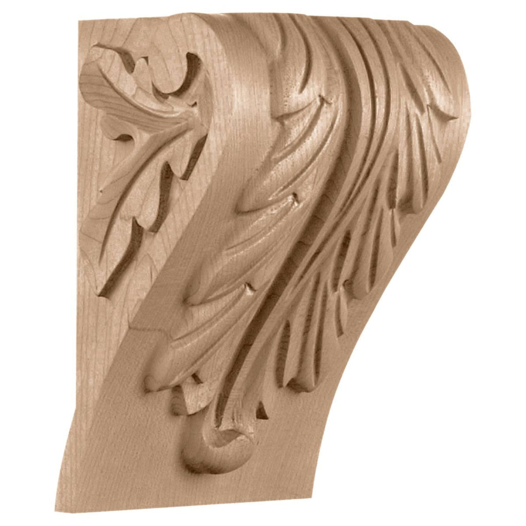 Small Block Acanthus Leaf Corbel, Red Oak H269439