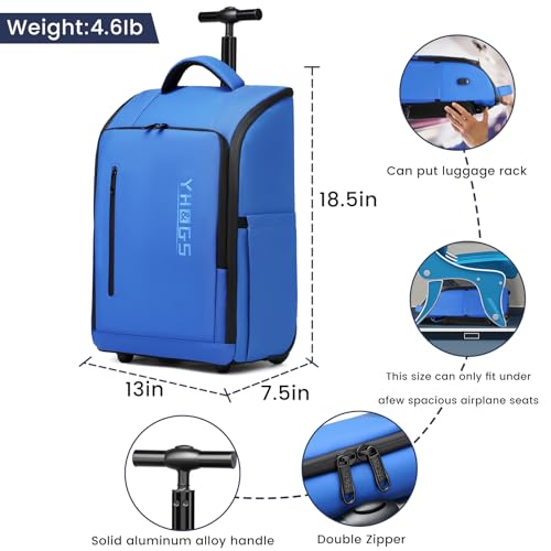 Black Rolling Backpack with Wheels and Laptop Compartment M861666