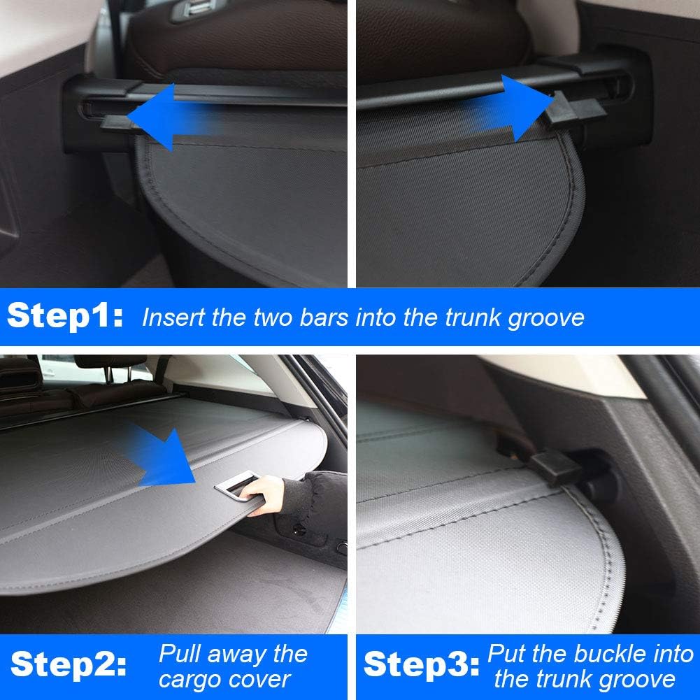Cargo Cover Rear Trunk Retractable Security Shade Cover Y3751