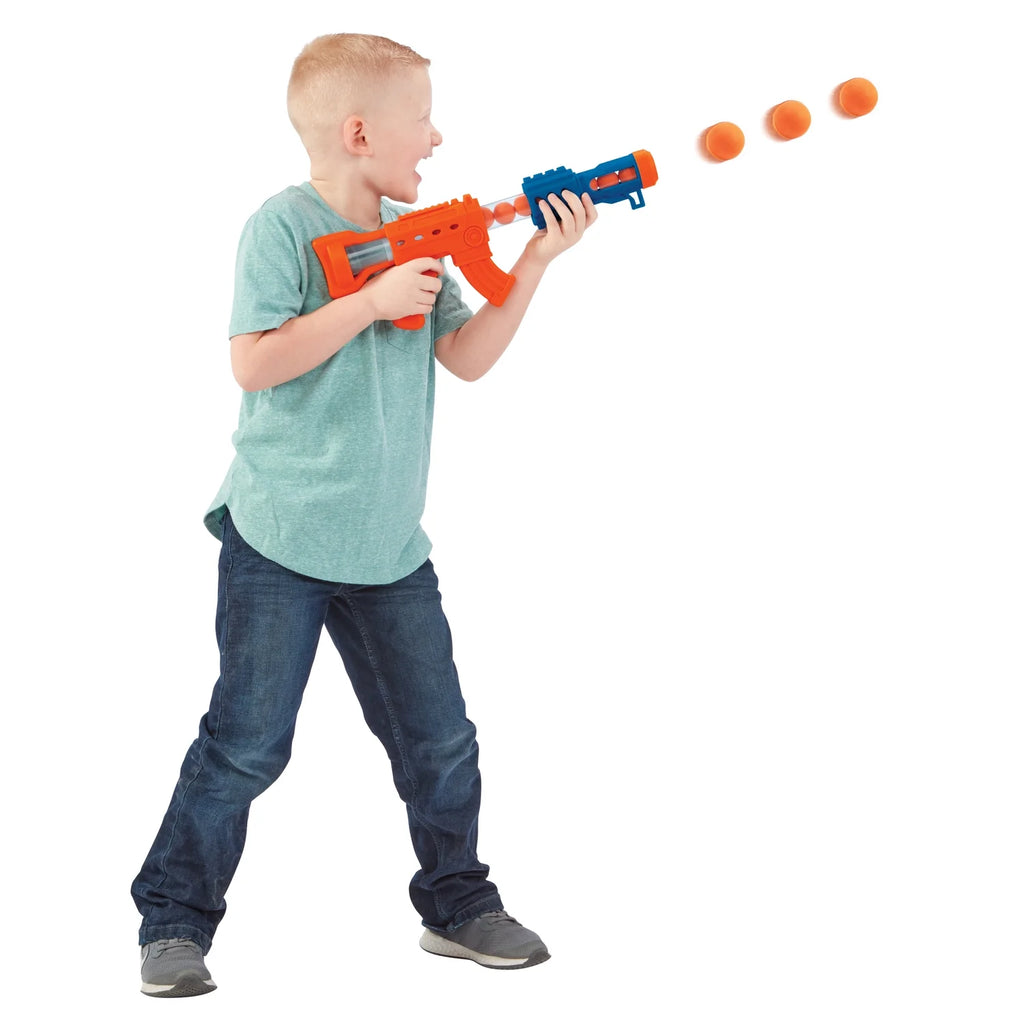 2pk 24ct Soft Foam Balls and 2 Pump Action Blaster Guns with Standing Shooting Target L360