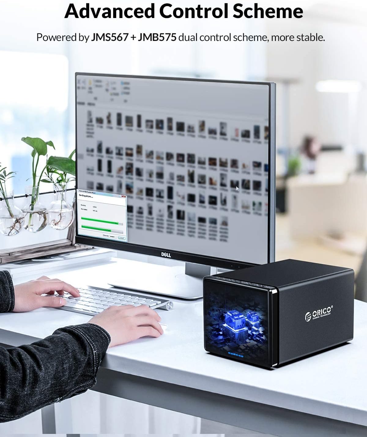 5 Bay Hard Drive Enclosure Magnetic Aluminum USB 3.0 to SATA for 3.5 inch HDD Tool Free Storage Case J47351