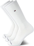 Mens Athletic Cushion Crew Socks (3 Pack), Size 7-12, White C855