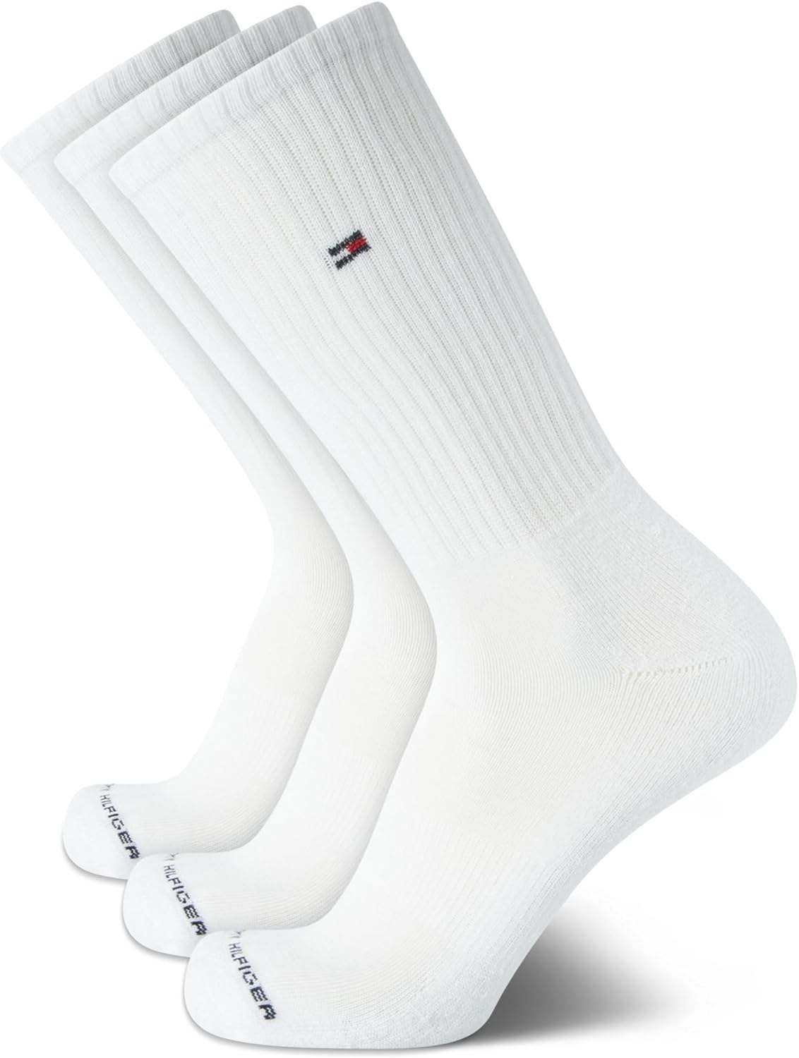 Mens Athletic Cushion Crew Socks (3 Pack), Size 7-12, White C855