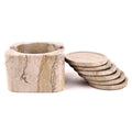 Sahara Beige Coasters with Square Holder (Set of 6) D49024