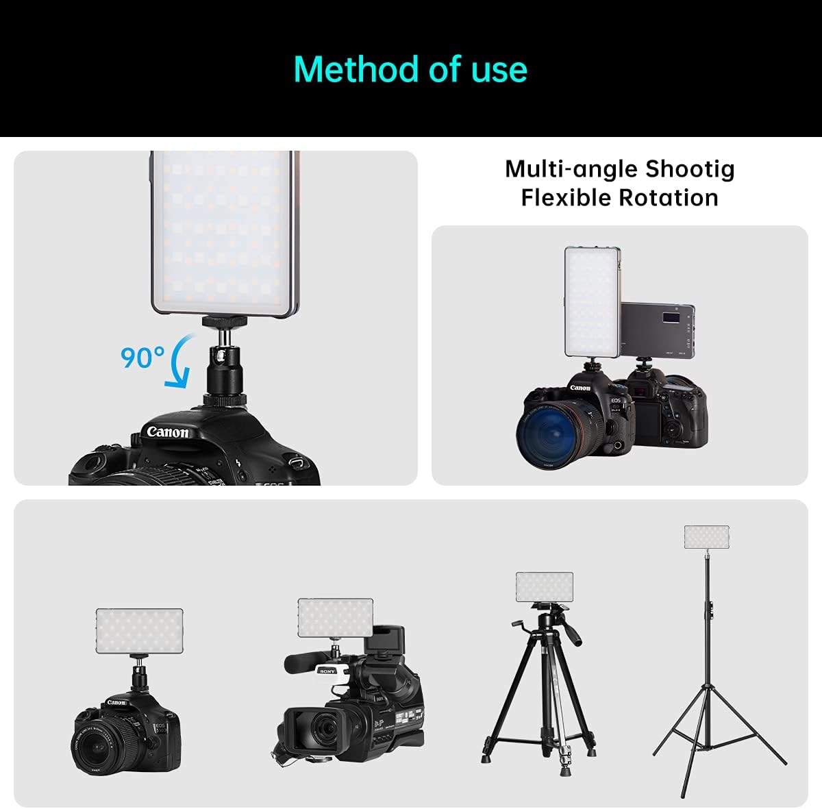RGB Video Light Panel with Rechargeable Battery B23196