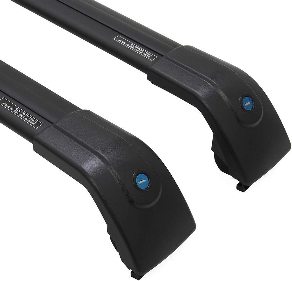 Black Adjustable Lockable Roof Rack Side Rails Cross Bars X775335