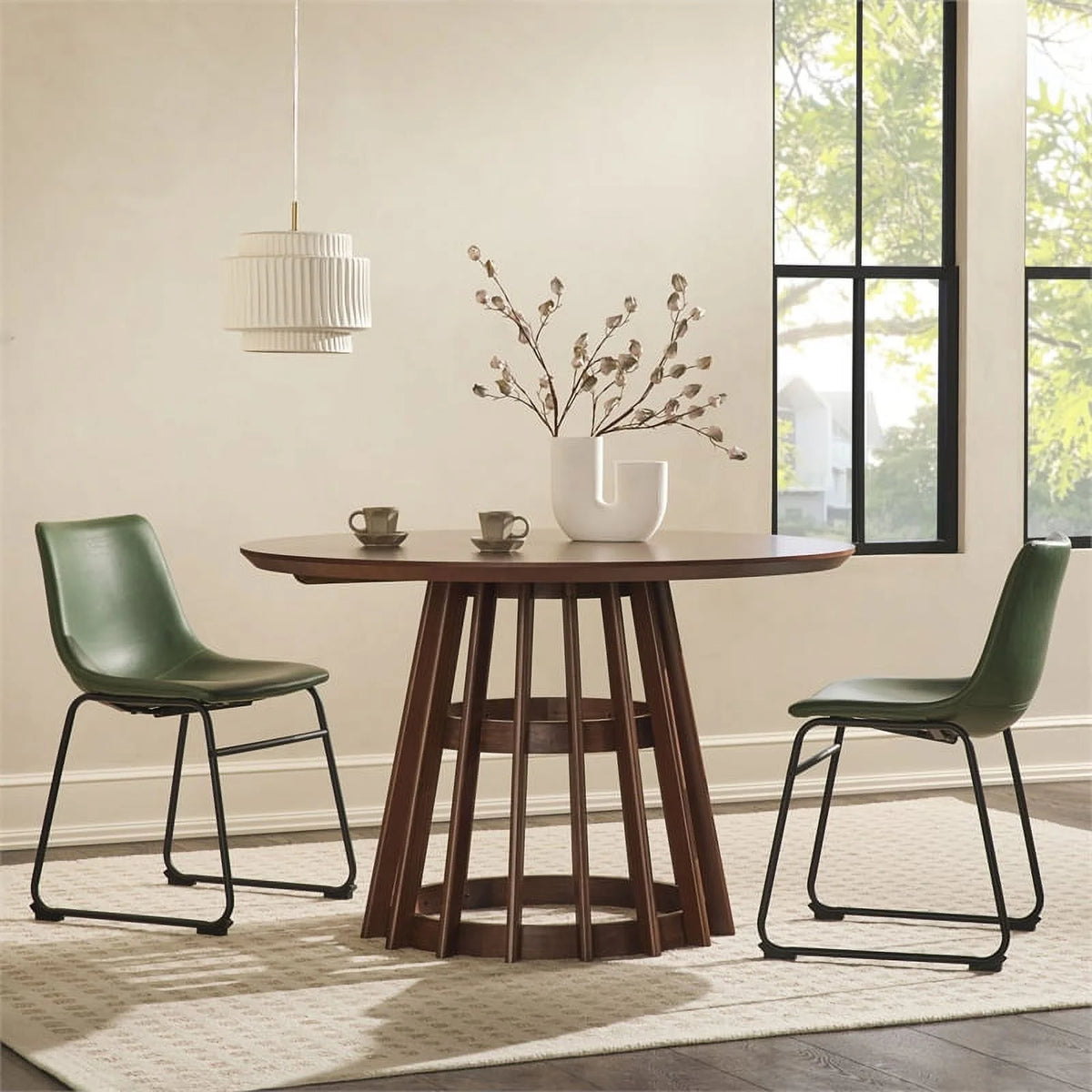 48" Mid-Century Round Wood Pedestal Dining Table R85770