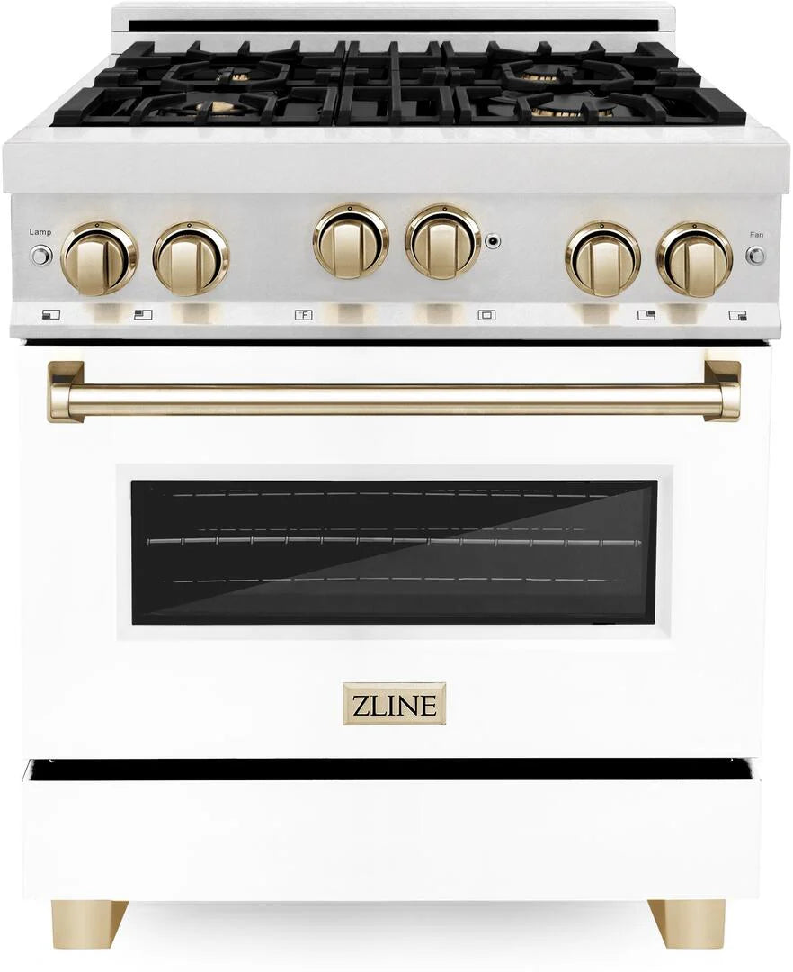 30 Inch Gas Range with White Matte Door Z850