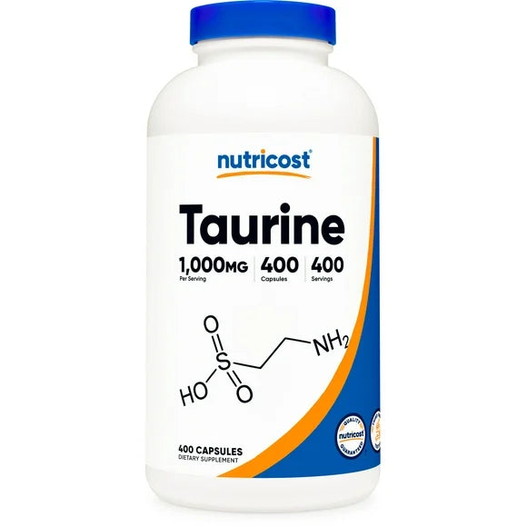 Taurine 1000mg 400 Capsules Non-GMO Gluten Free Supplement X911674