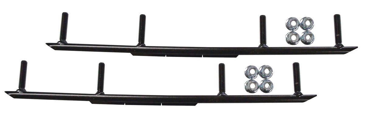 Orange XPT Snowmobile Skis with 10" Round Bars Complete Kit X9982