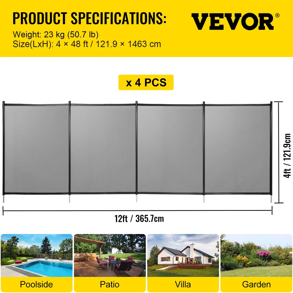Black 4 x 48 ft Removable Pool Fence Mesh H89327