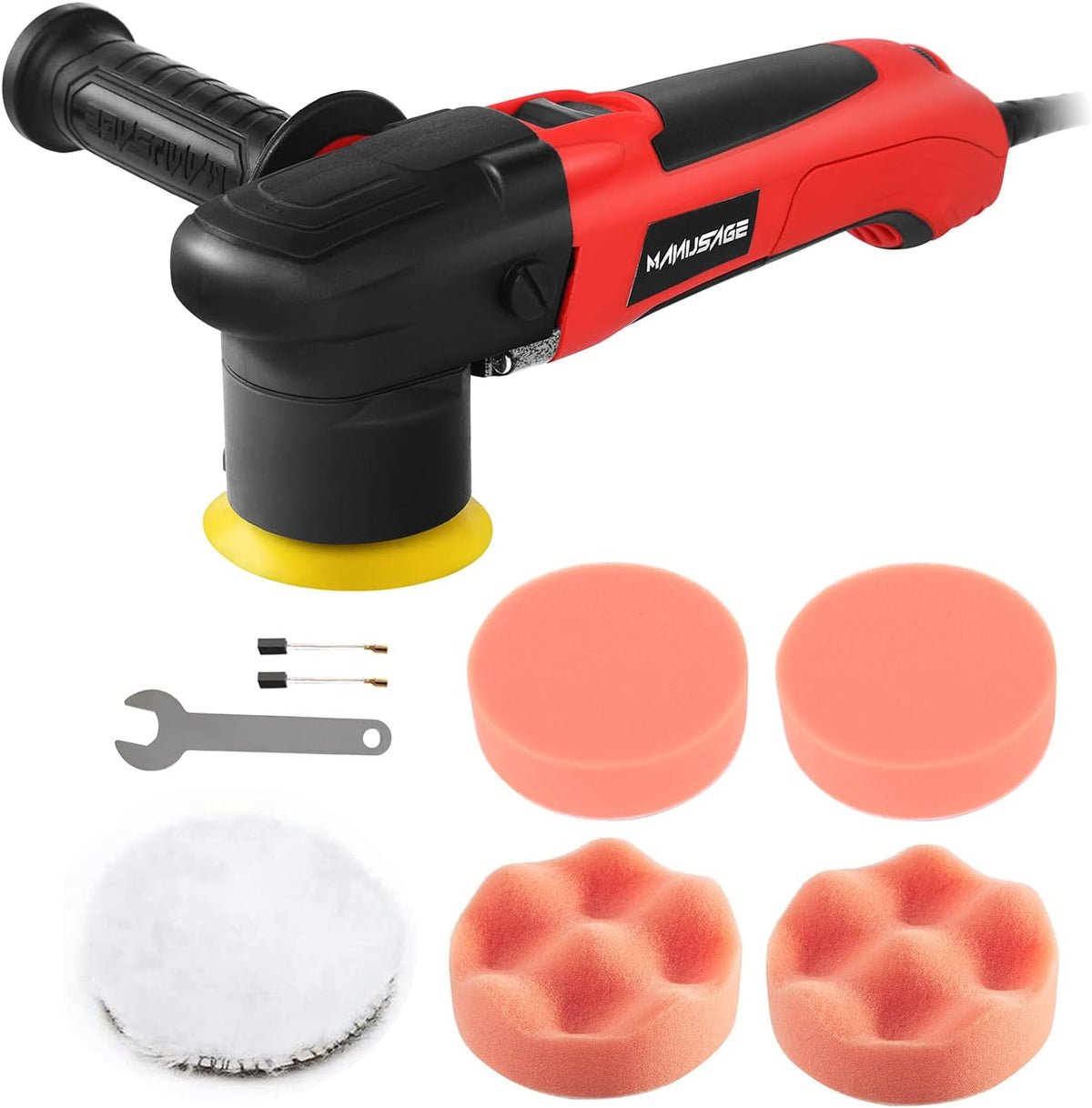 3-Inch Dual Action Car Polisher with 4 Foam and 1 Wool Pads W55069