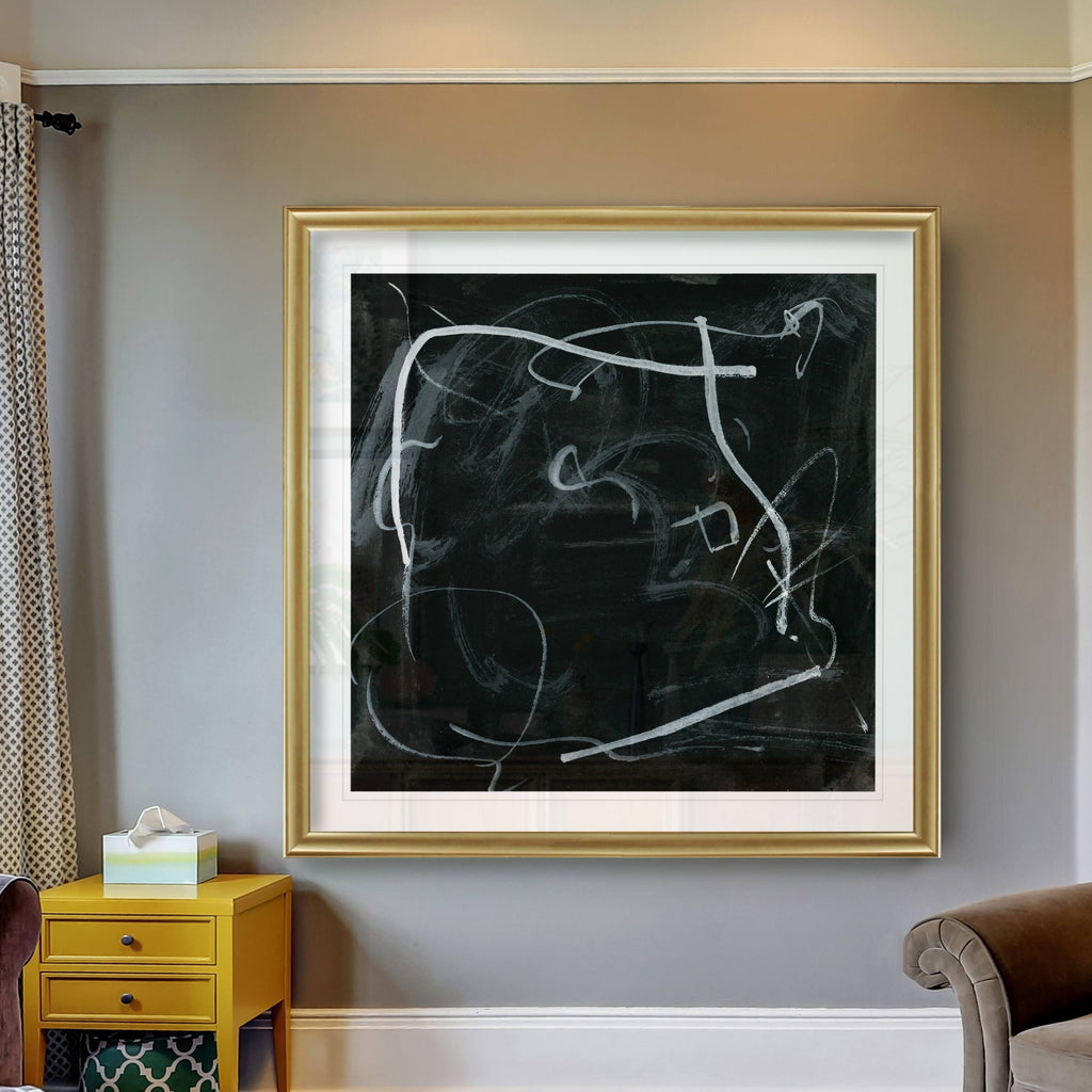 Black Framed Print 30 x 30 Gold Q4308