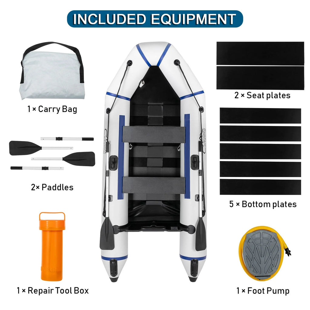 10ft Inflatable Boat, Gray/White L889950