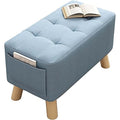 Rectangle Foot Stool with Padded Seat and Solid Wood Legs K324