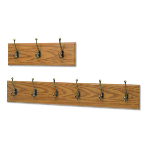 Wall Rack Six Double Hooks Wood Medium Oak K5907
