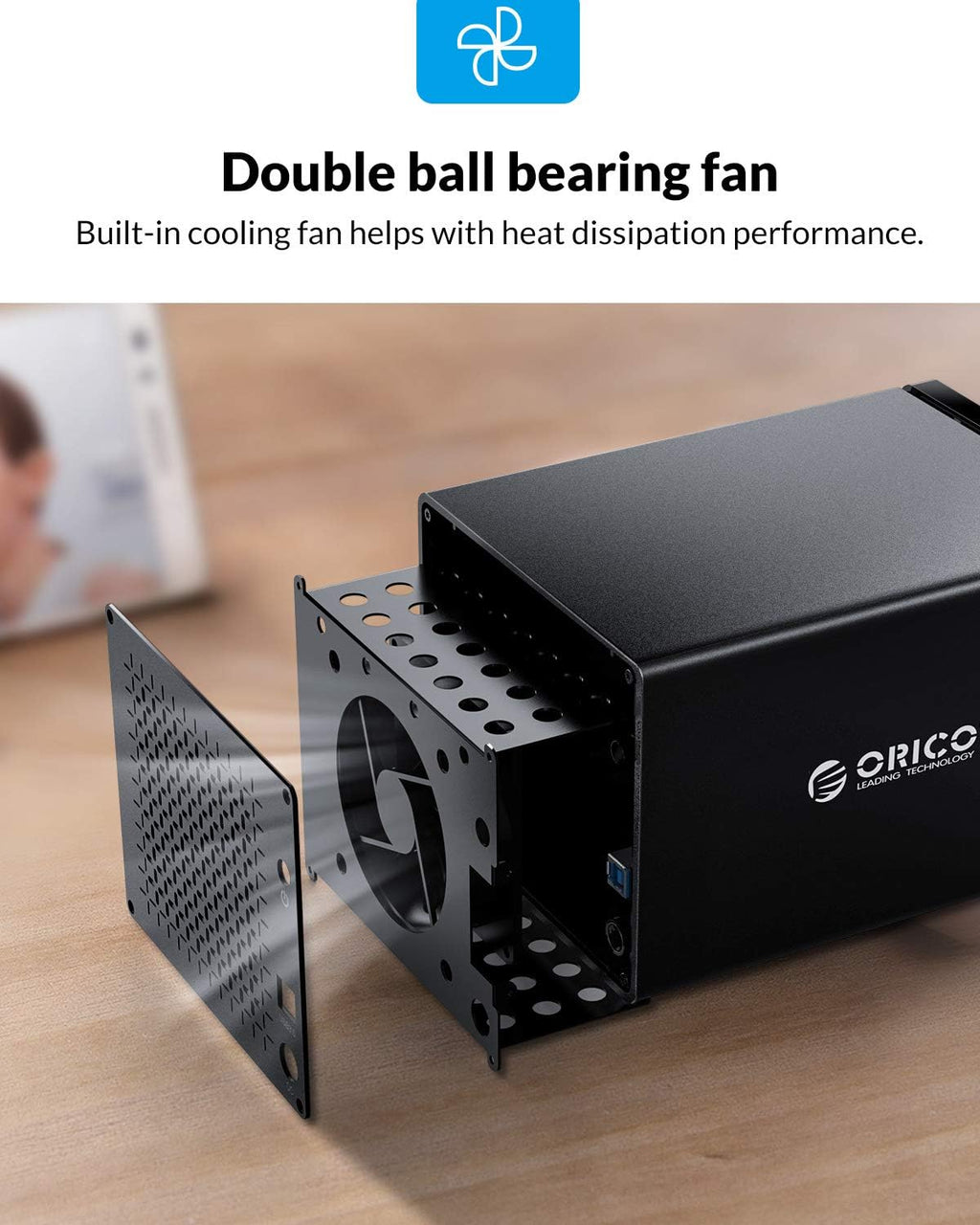 5 Bay Hard Drive Enclosure Magnetic Aluminum USB 3.0 to SATA for 3.5 inch HDD Tool Free Storage Case J47351