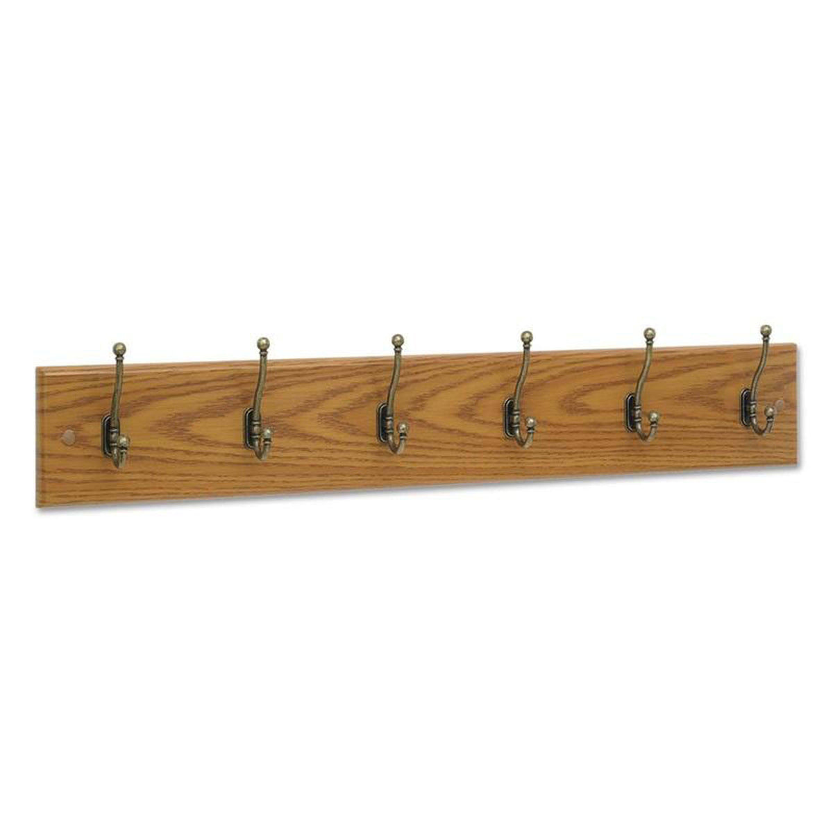 Wall Rack Six Double Hooks Wood Medium Oak K5907