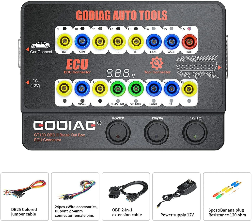 OBDII Protocol Detector Breakout Box ECU Connector V6888