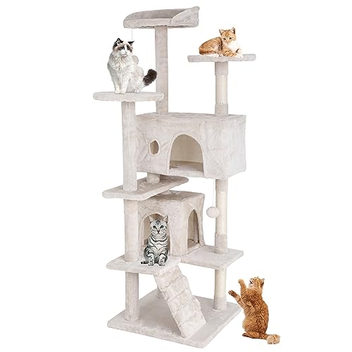 Dark Gray 70 Inches Cat Tree with Litter Box Enclosure G977