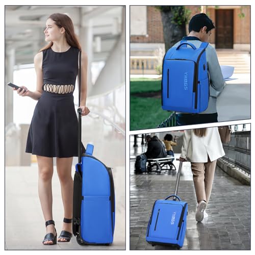 Black Rolling Backpack with Wheels and Laptop Compartment M861666