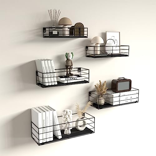 Black Floating Shelves Set of 5 W21088