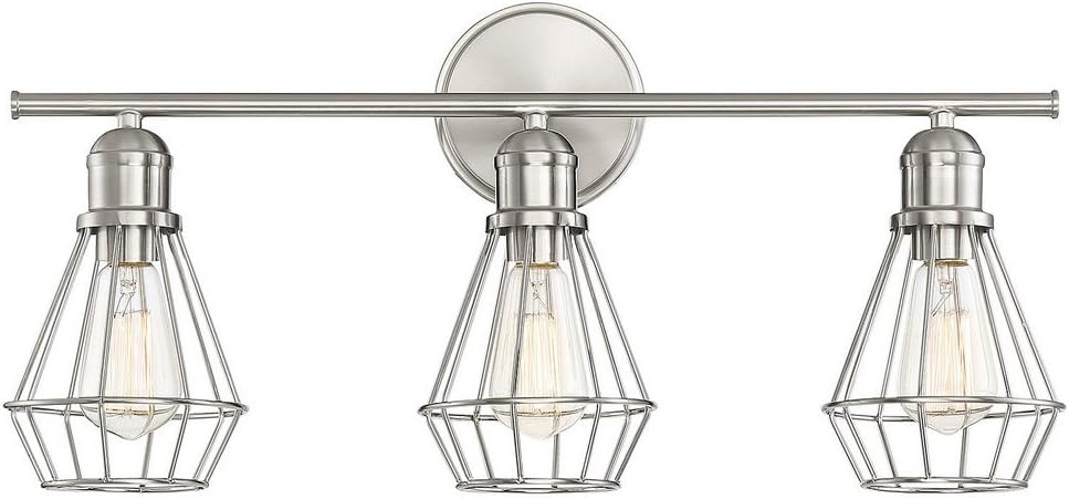 3 Light Brushed Nickel Bath Wall Vanity Fixture G32958