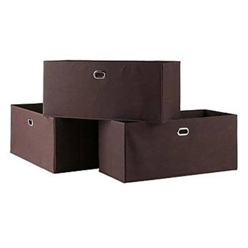 Folding Bookcase with Fabric Basket Set B957161