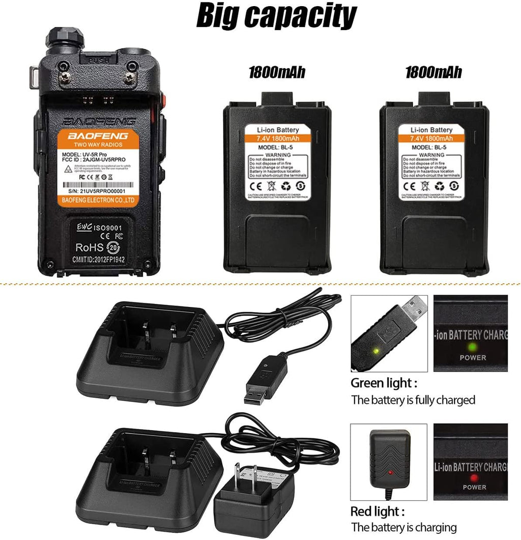 8W Ham Radio with Battery and Antenna U3055