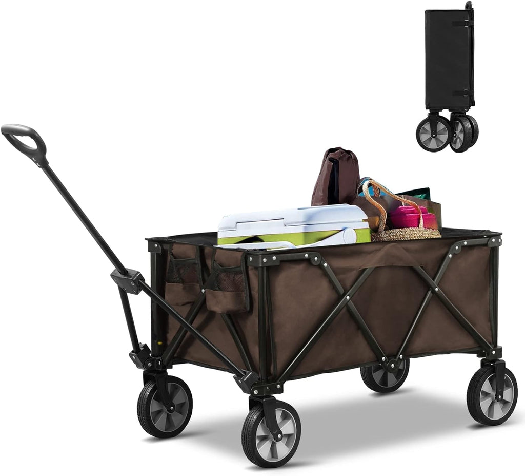 Blue Collapsible Folding Utility Wagon Cart with Wheels I7920