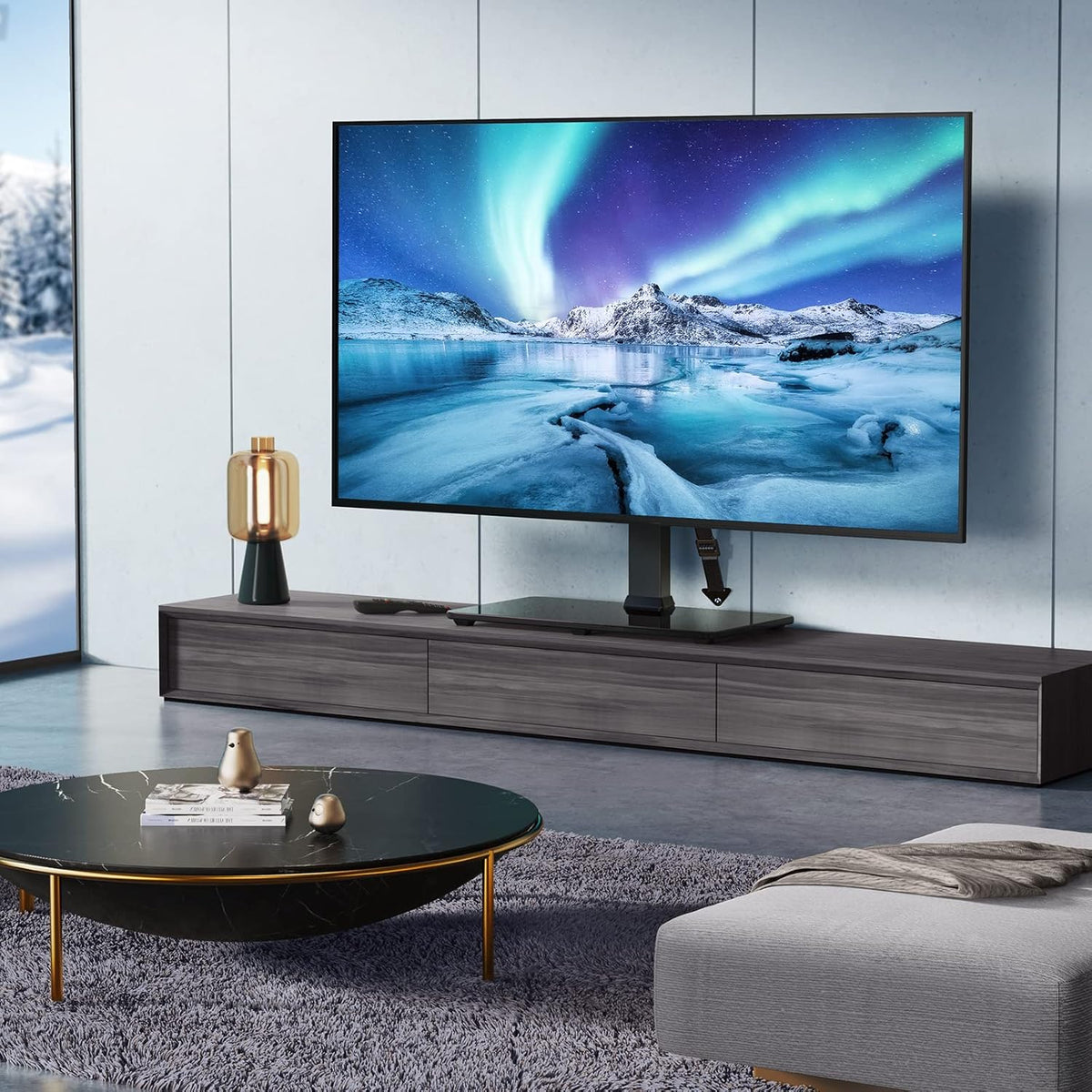 Swivel TV Stand for 32 to 70 inch Flat Screen TVs Height Adjustable J15185