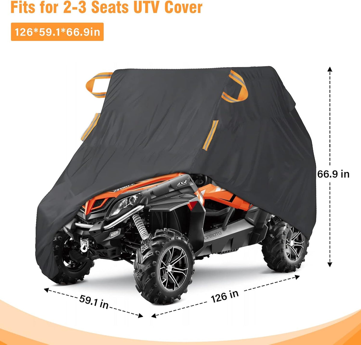 126 inch Waterproof Heavy Duty 420D Oxford Cloth UTV Cover D14933