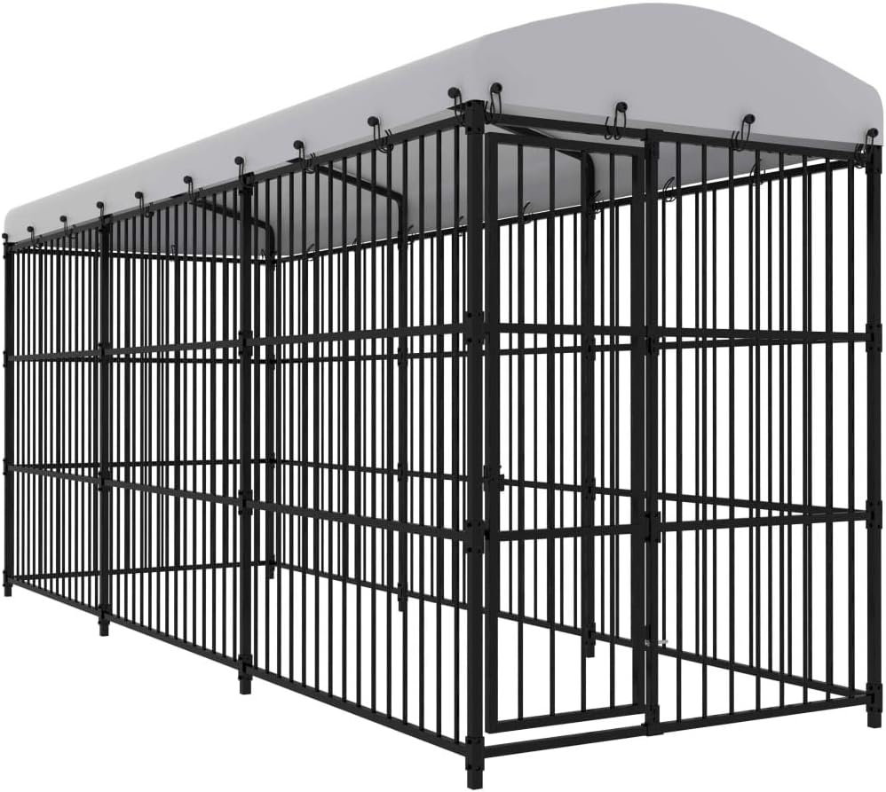 Outdoor Dog Kennel with Roof J76138