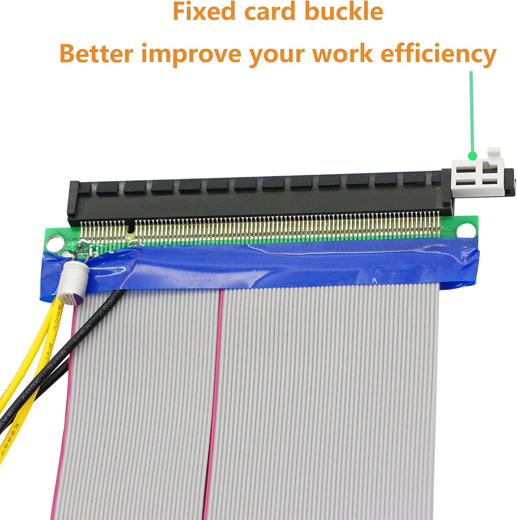 PCIe 16x to 16x Powered Flexible Riser Extender Cable with Molex Power, 20CM W338