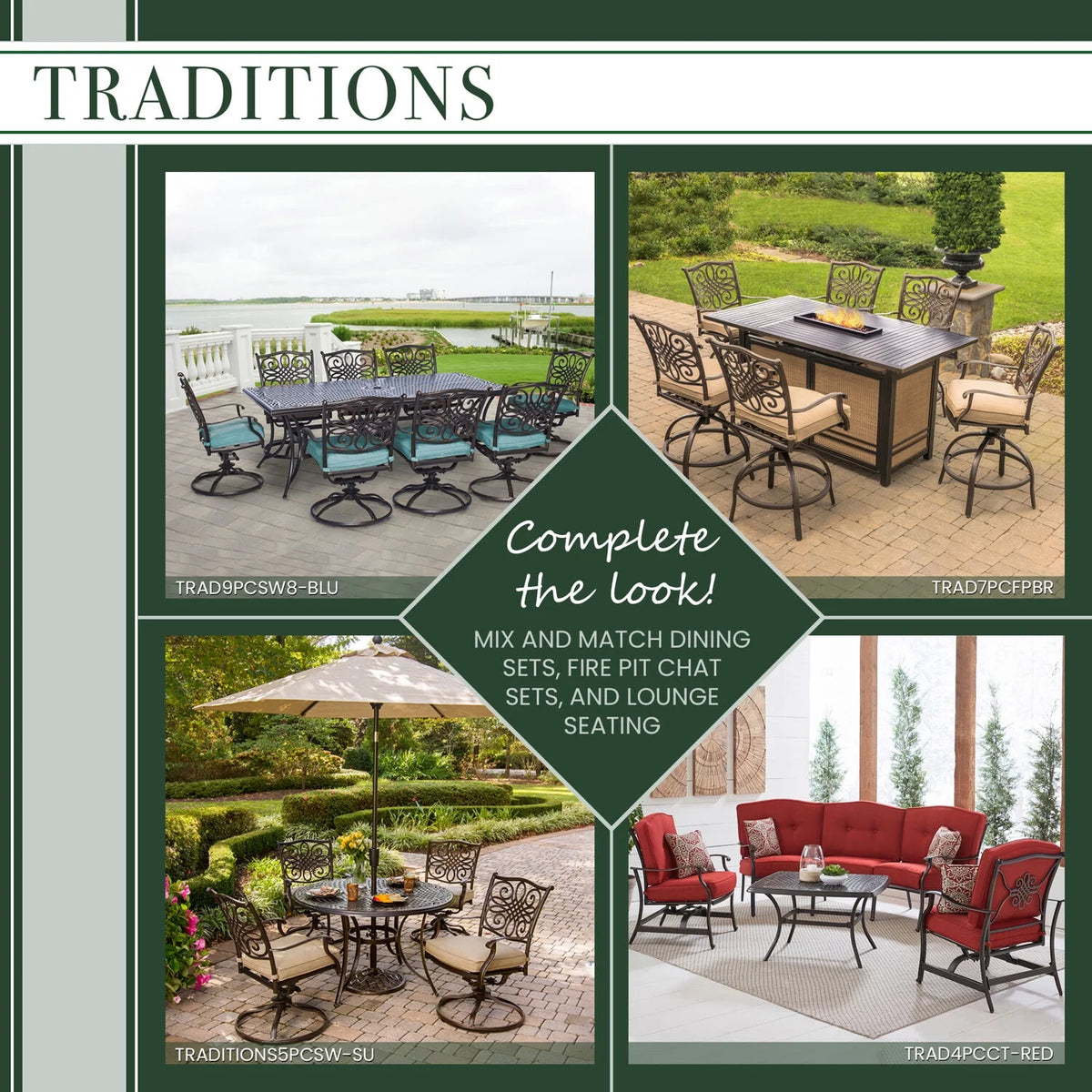 9 Pcs Aluminum Outdoor Dining Set with Glass-top Table J36397