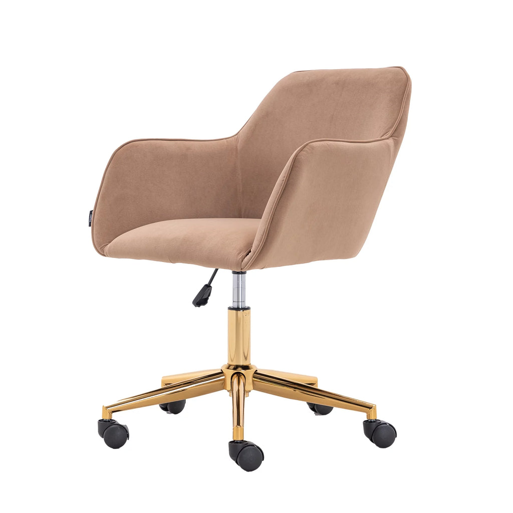 Velvet Adjustable Height Office Chair with Metal Legs and Wheels W620