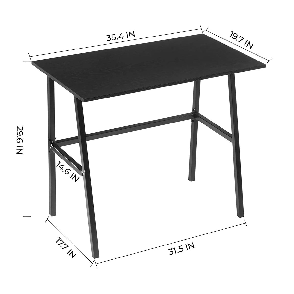 Black Small Computer Desk with Metal Frame L222225