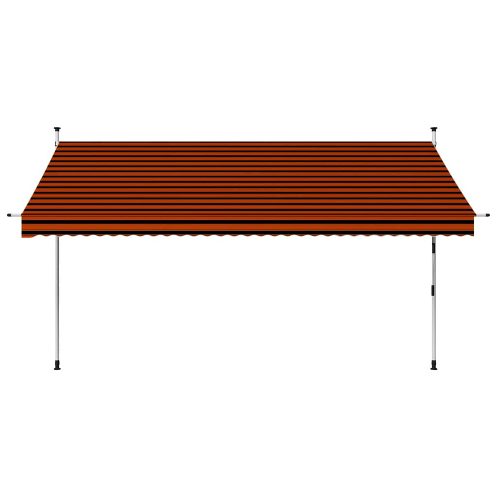 137.8" Manual Retractable Awning Orange and Brown C498
