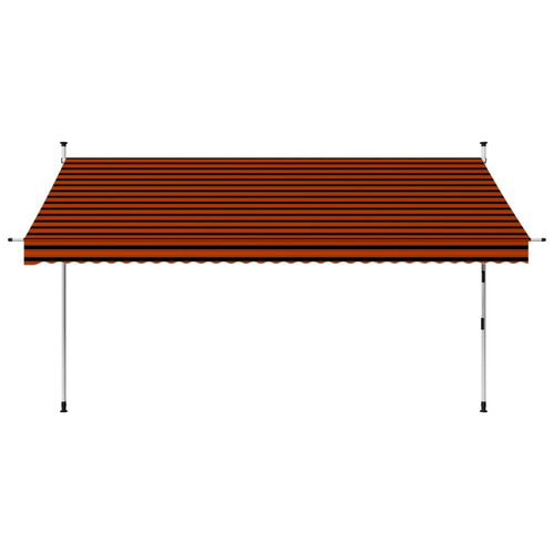137.8" Manual Retractable Awning Orange and Brown C498