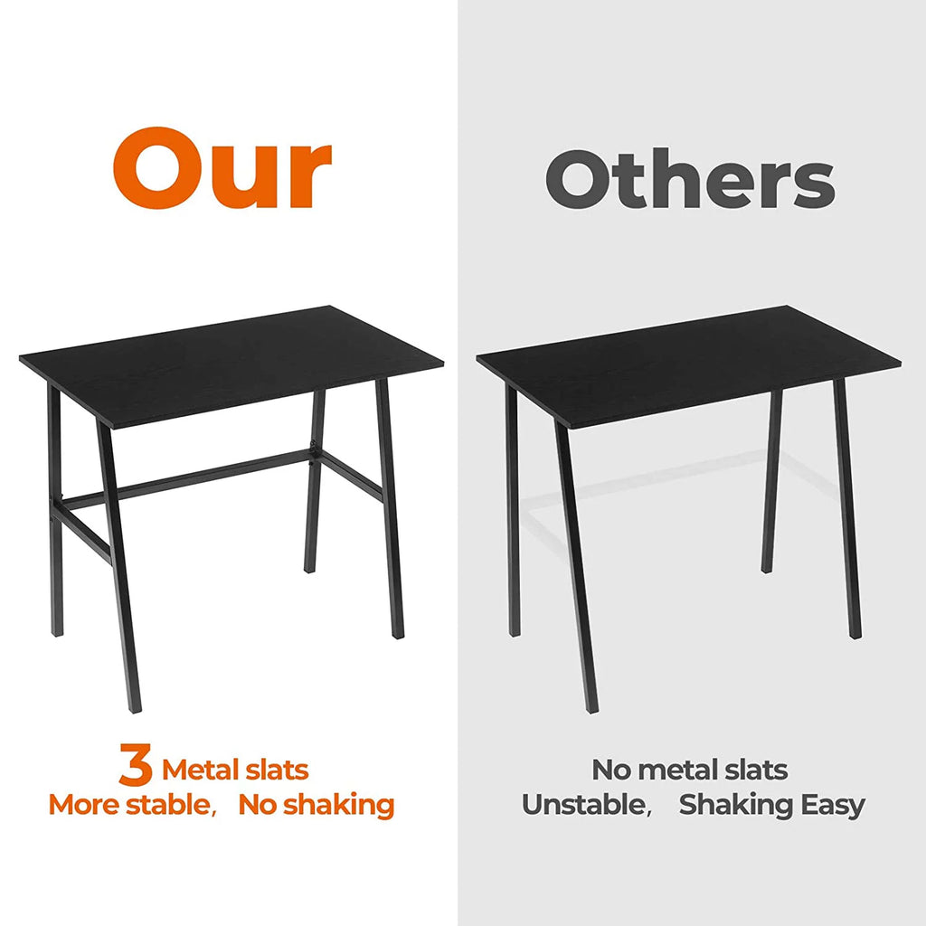 Black Small Computer Desk with Metal Frame L222225