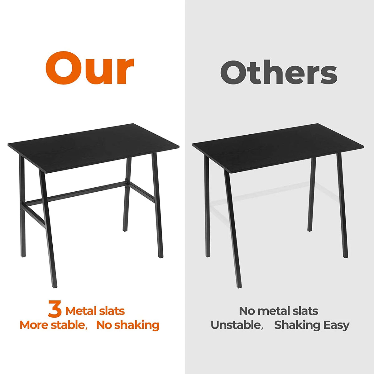 Black Small Computer Desk with Metal Frame L222225