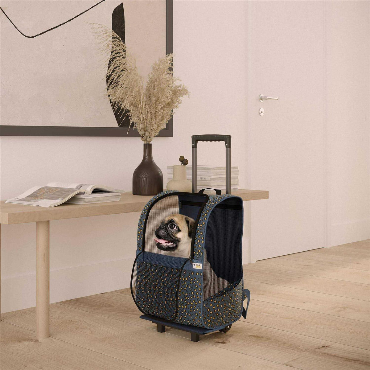 Pet Carrier Trolley with Shock Absorbent Wheels A838