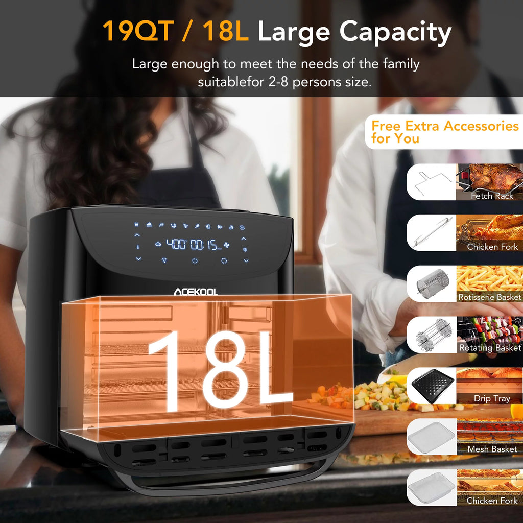 19 Qt 1800 W 10-in-1 Digital Air Fryer Oven C158