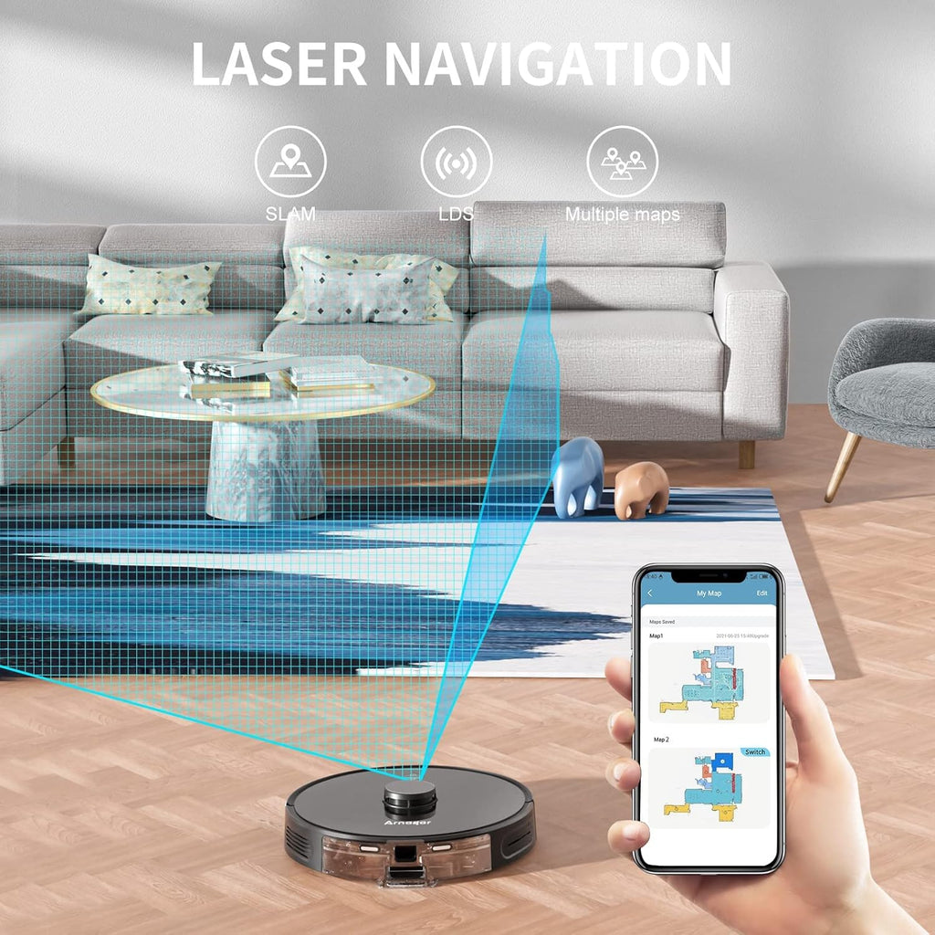 S8 Robot Vacuum and Mop Cleaner, 3500Pa Suction, App and Alexa Compatible W52259