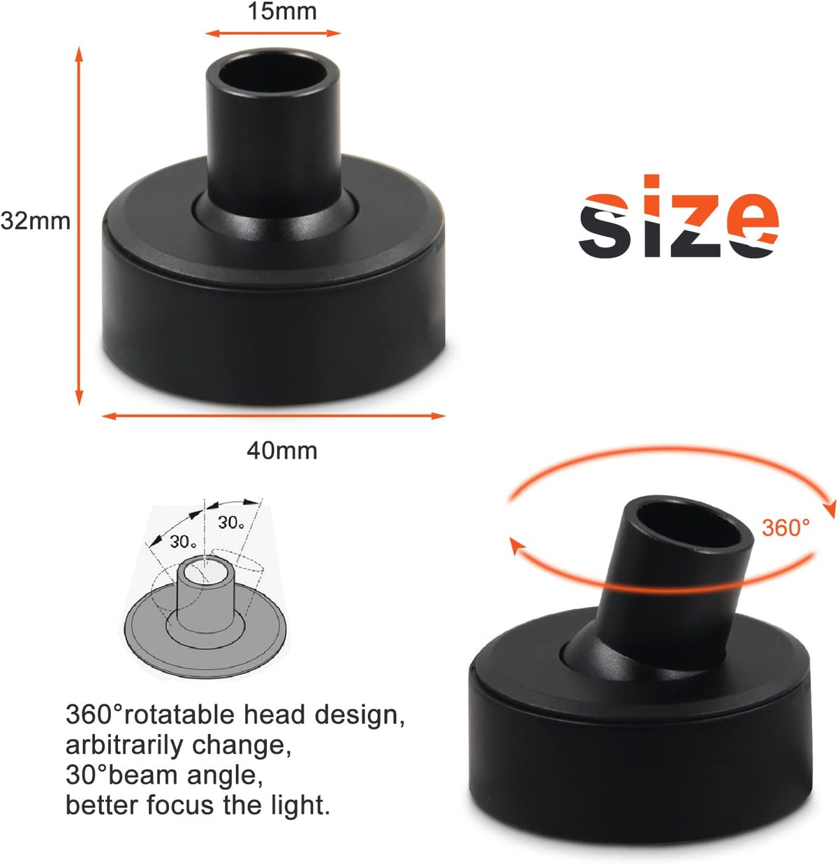 1W 4000K Black Dimmable Mini Spotlight D8514