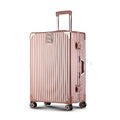 Aluminum Frame Hardside Luggage with Spinner Wheels and TSA Lock, 26 inch, Rose Gold+White G840